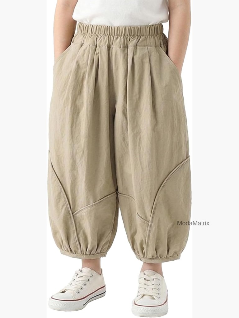 Kids Baggy Parachute Joggers Lightweight Elastic Waist Soft Outdoor Pants